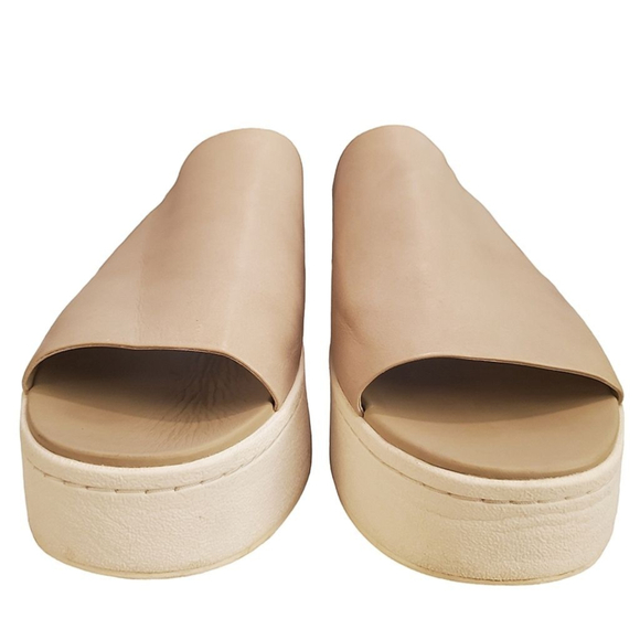 Vince Sandals (Size 8) Walford Tan Leather Flatform Platform Slide Rubber Sole - Picture 6 of 14